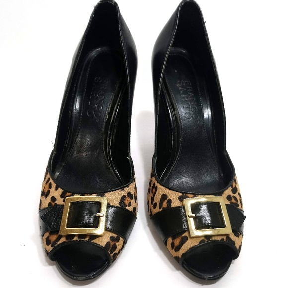 Franco Sarto Leopard Print Heel Open Toe 6M - Picture 2 of 6